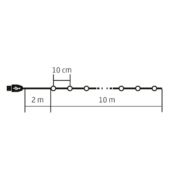 Home ML 112 RGB micro LED-es fényfüzér, 10 m / 100 db RGB micro LED, 12 fényprogram, távirányító, USB csatlakozó, kül- és beltéri kivitel Home ML 112 RGB micro LED-es fényfüzér, 10 m / 100 db RGB micro LED, 12 fényprogram, távirányító, USB csatlakozó, kül- és beltéri kivitel