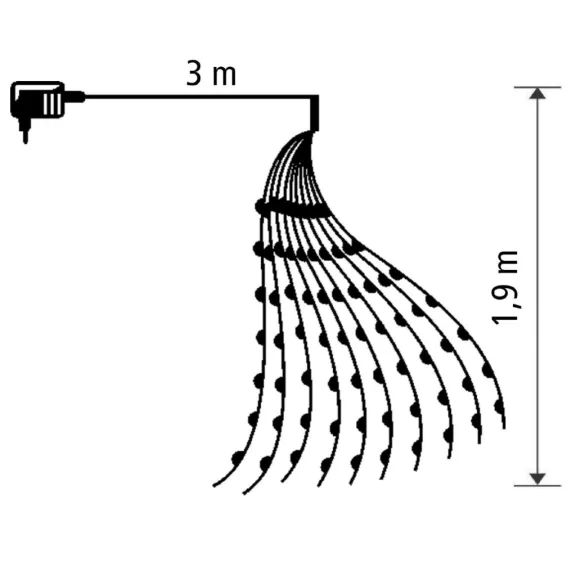 Home ML 200/WH micro LED-es fényfüzérköteg, 200 db hidegfehér micro LED, 10 ágú, vékony, ezüstszínű vezeték, hálózati adapter, kül- és beltéri kivitel Home ML 200/WH micro LED-es fényfüzérköteg, 200 db hidegfehér micro LED, 10 ágú, vékony, ezüstszínű vezeték, hálózati adapter, kül- és beltéri kivitel