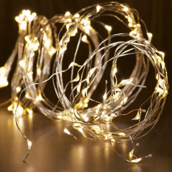 Home ML 200/WW micro LED-es fényfüzérköteg, 200 db melegfehér micro LED, 10 ágú, vékony, ezüstszínű vezeték, hálózati adapter, kül- és beltéri kivitel Home ML 200/WW micro LED-es fényfüzérköteg, 200 db melegfehér micro LED, 10 ágú, vékony, ezüstszínű vezeték, hálózati adapter, kül- és beltéri kivitel