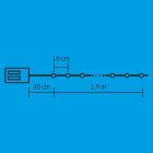 Home ML 21/WW micro LED-es kristály fényfüzér, 1,9 m / 20 db melegfehér LED, állófényű, átlátszó vezeték, elemes, beltéri kivitel