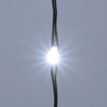   Home ML 250G/WH micro LED-es fényfüzérköteg, 250 db hidegfehér micro LED, 10 ágú, vékony, zöld színű vezeték, hálózati adapter, kül- és beltéri kivitel