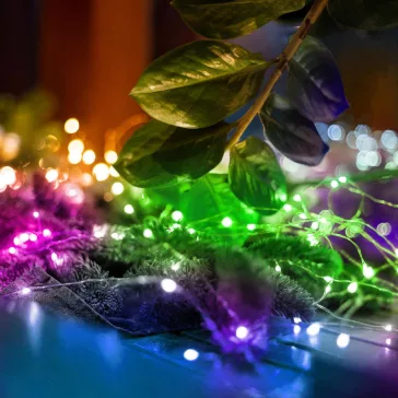  Home ML 30/M micro LED-es fényfüzér, 2,9 m / 30 db színes micro LED, állófényű, kapcsolható és időzíthető, átlátszó vezeték, elemes, beltéri kivitel