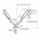 NEDIS gázrugós asztali monitor tartó, dupla, 15-32" | 75x75 / 100x100 MMDOSGS110BK