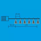 Home MRLC 6/T LED-es fenyőfa fényfüzér, 1 m / 72 db hidegfehér LED, alagúthatású fenyődísszel, állófényű, átlátszó vezeték, elemes, beltéri kivitel