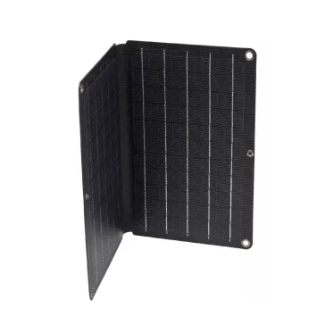   HOME MSC10W hordozható napelemes USB töltő, összecsukható, 10Watt, 2xUSB, LED töltésjelző, felakasztható, tartozék karabinerekkel