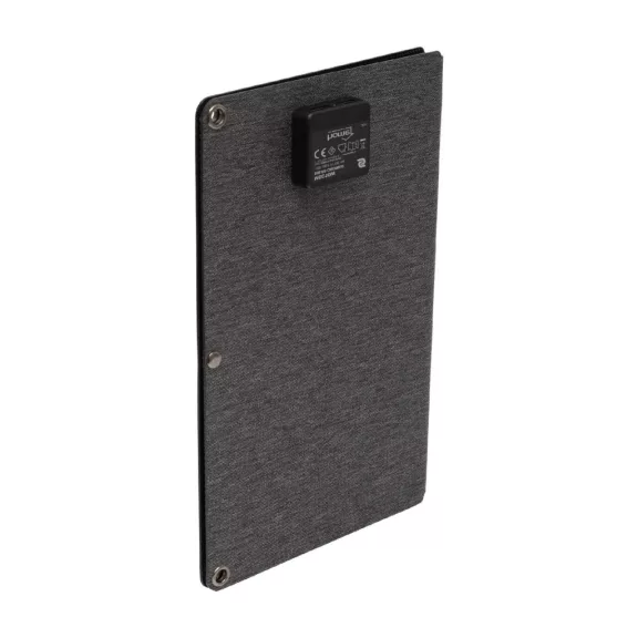 HOME MSC10W hordozható napelemes USB töltő, összecsukható, 10Watt, 2xUSB, LED töltésjelző, felakasztható, tartozék karabinerekkel