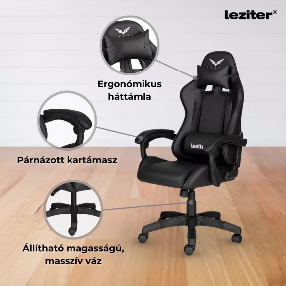 Raven gamer irodai forgószék fekete Raven gamer irodai forgószék fekete