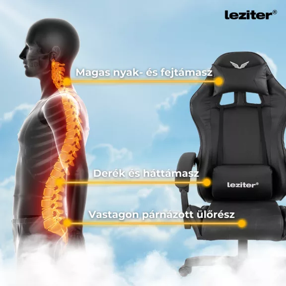 Raven gamer irodai forgószék fekete Raven gamer irodai forgószék fekete