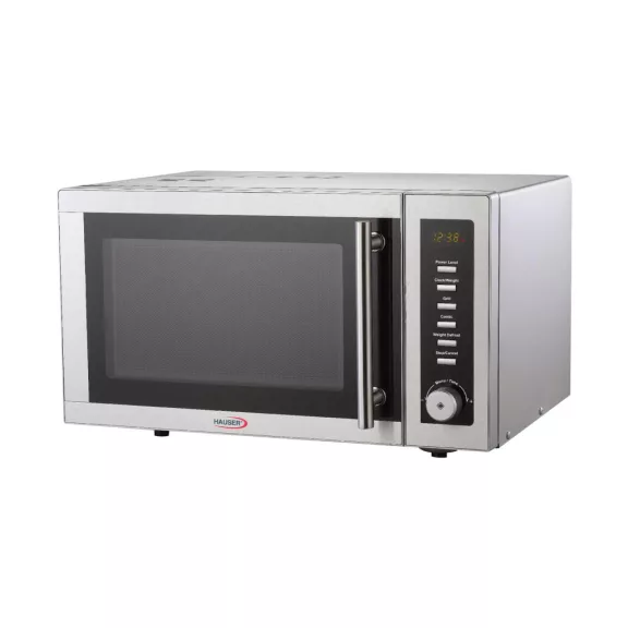 HAUSER MW-825 mikrohullámú sütő grill funkcióval, 900 W, 25 liter, digitális, 9 program, 11 fokozat, inox/szürke színű HAUSER MW-825 mikrohullámú sütő grill funkcióval, 900 W, 25 liter, digitális, 9 program, 11 fokozat, inox/szürke színű
