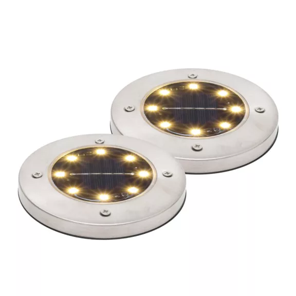 Home MX626WW napelemes kerti lámpa, 2 db-os szett, 8 db melegfehér LED, akkumulátor, acél és műanyag Home MX626WW napelemes kerti lámpa, 2 db-os szett, 8 db melegfehér LED, akkumulátor, acél és műanyag