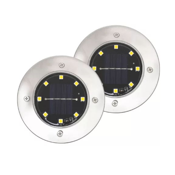 Home MX626WW napelemes kerti lámpa, 2 db-os szett, 8 db melegfehér LED, akkumulátor, acél és műanyag Home MX626WW napelemes kerti lámpa, 2 db-os szett, 8 db melegfehér LED, akkumulátor, acél és műanyag