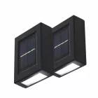 HOME MX658 napelemes falilámpa szett, 2db-os szett, 2db hidegfehér LED, cserélhető AA akkumulátor, fekete