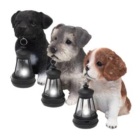   Home MX672 napelemes kerti lámpa, kutyák lámpással, 1db melegfehér LED, akkumulátor, műgyanta, 6 db-os display