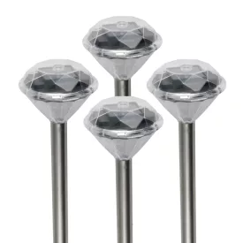   Home MX 802/4 napelemes kerti lámpa szett, 4 db, 1 db LED, fém és műanyag, automatikus, kristáylszerű fej