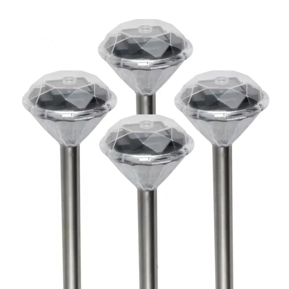 Home MX 802/4 napelemes kerti lámpa szett, 4 db, 1 db LED, fém és műanyag, automatikus, kristáylszerű fej Home MX 802/4 napelemes kerti lámpa szett, 4 db, 1 db LED, fém és műanyag, automatikus, kristáylszerű fej