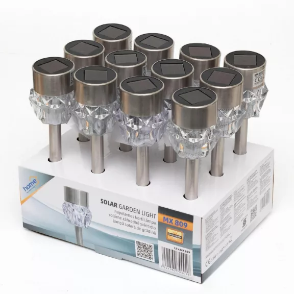 Home MX 809 napelemes kerti lámpa, 1 db LED, fém, időjárásálló, automatikus, hidegfehér Home MX 809 napelemes kerti lámpa, 1 db LED, fém, időjárásálló, automatikus, hidegfehér