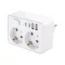 HOME NVK2USBC kapcsolós aljzat, 2 aljzat, 2xUSB-C, 2xUSB-A, max. 3680 W, kapcsolóval
