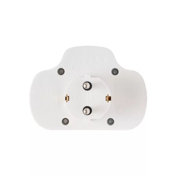 Home NVK 3/WH hálózati elosztó, kapcsolós 3 aljzat ( 1 földelt + 2 euró ), 250 V ~/ 50 Hz / 16 A / 3500 W