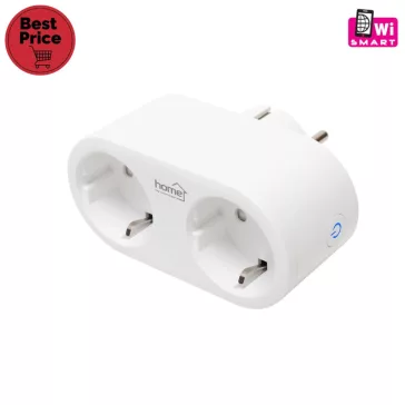   Home NVS 32 PRO SMART elosztó, SMART LIFE alkalmazással távolról vezérelhető, 2 db földelt aljzat gyermekvédelemmel, Wi-Fi 2,4 GHz 802.11 b/g/n