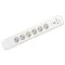 Home NVT 06K USB/WH túlfeszültség védett hálózati elosztó, 1,4 m, kapcsolós, H05VV-F 3G1,5 mm2 kábel, 6 aljzat, max. 3680W, falra akasztható, USB töltőaljzatok