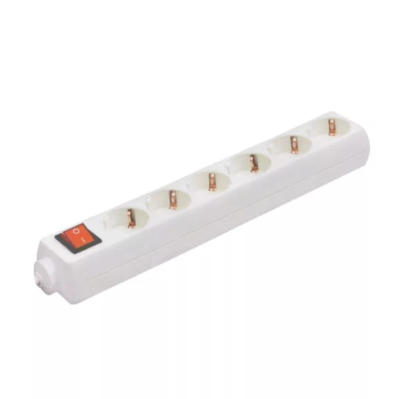 Home NV 06K hálózati elosztó, szerelhető, 6 gyermekvédelemmel ellátott kapcsolós aljzat, max. 3500W, fehér Home NV 06K hálózati elosztó, szerelhető, 6 gyermekvédelemmel ellátott kapcsolós aljzat, max. 3500W, fehér