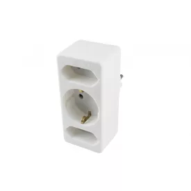   Home NV 13/WH hálózati elosztó, 3 aljzat, 1 védőérintkezős aljzat (max. 3680W), 2 EURO aljzat (max. 3500W), fehér 