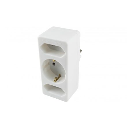 Home NV 13/WH hálózati elosztó, 3 aljzat, 1 védőérintkezős aljzat (max. 3680W), 2 EURO aljzat (max. 3500W), fehér 