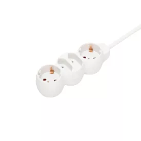   Home NV 14/WH hálózati elosztó, 1,5 m, H05VV-F 3G1,0 mm2 kábel, IP 20 kivitel, 2 védőérintkezős és 2 euro aljzat, max. 3500W, fehér