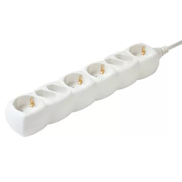   Home NV 18-3/WH/1,5 hálózati elosztó, 3 m, H05VV-F 3G1,5 mm2 kábel, IP 20 kivitel, 4 védőérintkezős és 4 euro aljzat, max. 3500W, fehér