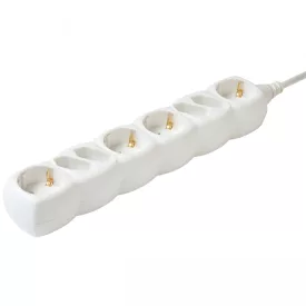   Home NV 18/WH hálózati elosztó, 1,5 m, H05VV-F 3G1,0 mm2 kábel, IP 20 kivitel, 4 védőérintkezős és 4 euro aljzat, max. 3500W, fehér