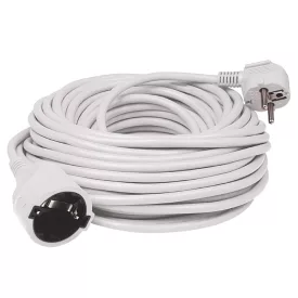   Home NV 2-20/WH/1,5 hosszabító, 20 m, H05VV-F 3G1,5 mm2 kábel, IP 20 kivitel, 250V~/16A/3680W, pipa alakú dugó és egyenes lengő aljzat, fehér színű