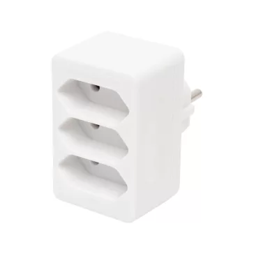   Home NV 23/WH hálózati elosztó, 3 EURO aljzat gyermekvédelemmel ellátva, max. 3 x 500 W, fehér