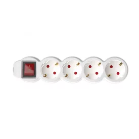   Home NV 4K-3/WH/1,5 hálózati elosztó, 3 m, H05VV-F 3G1,5 mm2 kábel, kétpólusú kapcsoló, IP20 kivitel, 4 védőérintkezős aljzat, max. 3500W, fehér