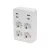 Home NV 4 USB tálcás USB-s elosztó, 4 földelt aljzat, 4 USB aljzat össz 2,4A, elforgatható csatlakozódugó, max.3680W