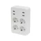 Home NV 4 USB tálcás USB-s elosztó, 4 földelt aljzat, 4 USB aljzat össz 2,4A, elforgatható csatlakozódugó, max.3680W