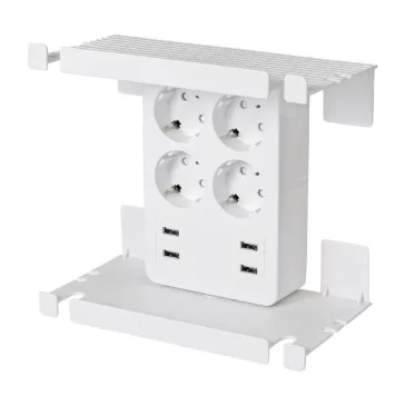   Home NV 4 USB tálcás USB-s elosztó, 4 földelt aljzat, 4 USB aljzat össz 2,4A, elforgatható csatlakozódugó, max.3680W