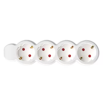   Home NV 4/WH hálózati elosztó, 1,5 m, H05VV-F 3G1,0 mm2 kábel, IP20 kivitel, 4 védőérintkezős aljzat, max. 3500W, fehér