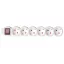 Home NV 6K/WH/1,5 hálózati elosztó, 1,5 m, H05VV-F 3G1,5 mm2 kábel, kétpólusú kapcsoló, IP20 kivitel, 6 védőérintkezős aljzat, max. 3500W, fehér