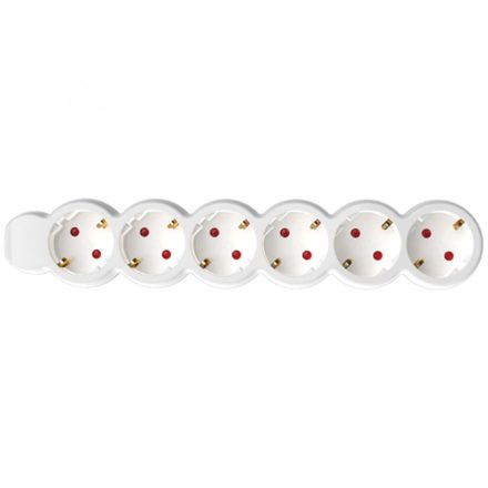 Home NV 6/WH hálózati elosztó, 1,5 m, H05VV-F 3G1,0 mm2 kábel, IP20 kivitel, 6 védőérintkezős aljzat, max. 3500W, fehér