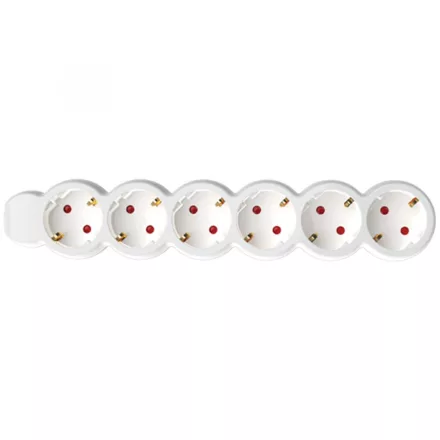 Home NV 6/WH hálózati elosztó, 1,5 m, H05VV-F 3G1,0 mm2 kábel, IP20 kivitel, 6 védőérintkezős aljzat, max. 3500W, fehér