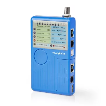   Nedis LAN kábel teszter RJ45, RJ11, BNC és USB AB NWCTM100BU