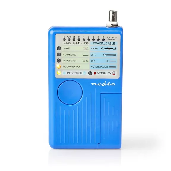 Nedis LAN kábel teszter RJ45, RJ11, BNC és USB AB NWCTM100BU