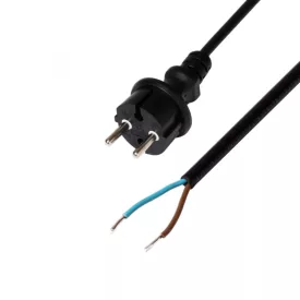   Home N 10-3/1,0 hálózati csatlakozókábel, 3 m, H05RN-F 2 x 1,0 mm2 gumikábel,  IP44 védettség, max.2300W, fekete