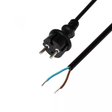   Home N 10-3/1,0 hálózati csatlakozókábel, 3 m, H05RN-F 2 x 1,0 mm2 gumikábel,  IP44 védettség, max.2300W, fekete