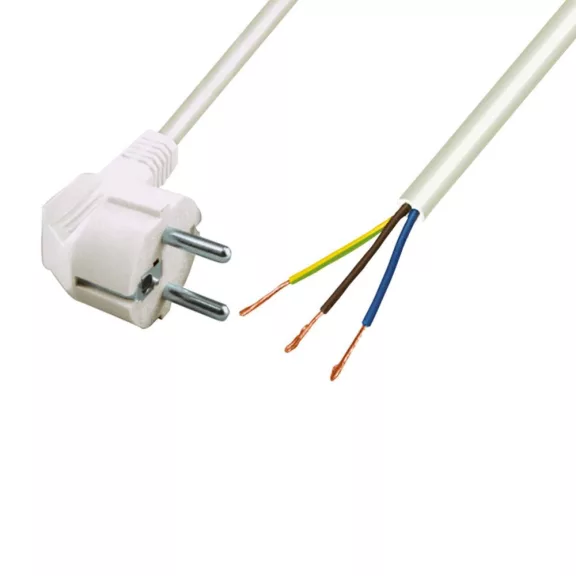 Home N 7 hálózati csatlakozókábel, 2 m, H05VV-F 3G0,75 mm2 kábellel, védőérintkezős, max.1380W, fehér Home N 7 hálózati csatlakozókábel, 2 m, H05VV-F 3G0,75 mm2 kábellel, védőérintkezős, max.1380W, fehér