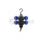 VÍZMENTES 2X2-ES CSAPFEDELES GUMI ELOSZTÓ, AKASZTÓVAL, 3680W, IP44, 10M, OR-AE-13160(GS)/10M