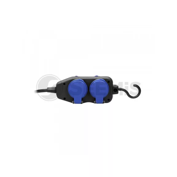 VÍZMENTES 2X2-ES CSAPFEDELES GUMI ELOSZTÓ, AKASZTÓVAL, 3680W, IP44, 10M, OR-AE-13160(GS)/10M