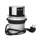 ASZTALBA SÜLLYESZTHETŐ IRODAI ELOSZTÓ, 3X (2P+F),2XUSB TÖLTŐ, EZÜST, SCHUKO, 1,5M KÁBEL OR-AE-1342(GS)