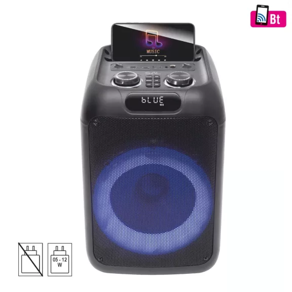 SAL PAR200 hordozható party hangfal, 50W, 2-utas, erőteljes mélyhangzás, Bluetooth, MP3, digitális kijelző, LED fényeffekt SAL PAR200 hordozható party hangfal, 50W, 2-utas, erőteljes mélyhangzás, Bluetooth, MP3, digitális kijelző, LED fényeffekt