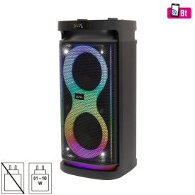   SAL PAR2100BT party hangdoboz, 80W, beépített akkumulátorral és LED fénnyel, BT TWS kapcsolat, USB/microSD zenelejátszás, FM rádió, karaoke, AUX és mikrofon bemenetek, két darab bass-reflex mélysugárzó, 2-utas, 3 hangszóró